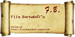 Fila Barnabás névjegykártya