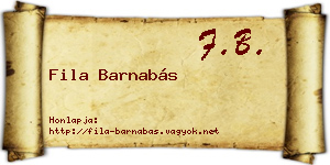 Fila Barnabás névjegykártya